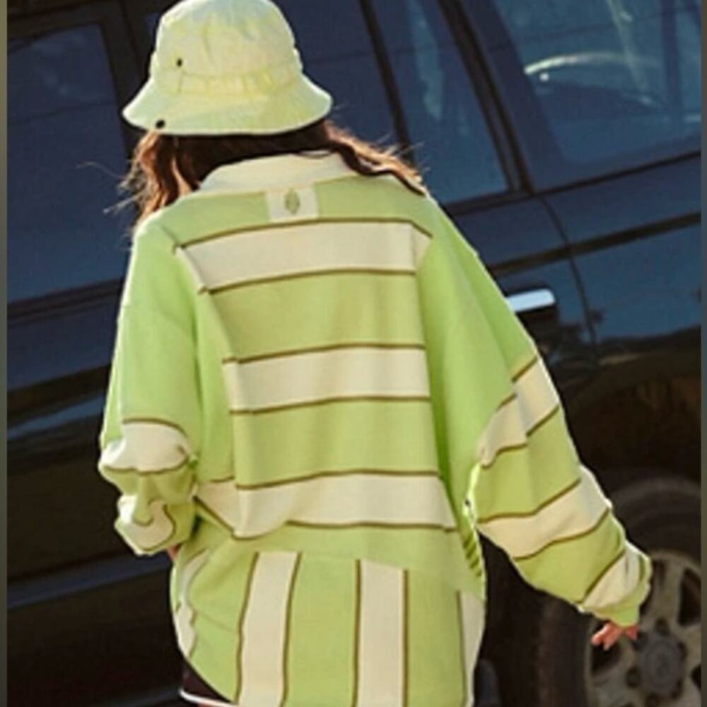 FP Movement by Free People Green and Cream Striped Hoodie - Picture 5 of 6
